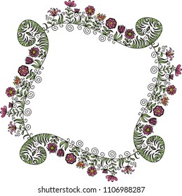 Floral frame. Vector illustration