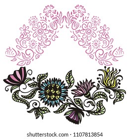 Floral frame. Vector illustration