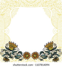 Floral frame. Vector illustration