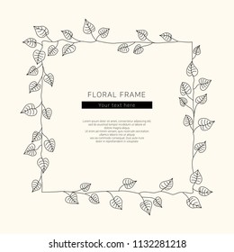 Floral frame vector illustration.