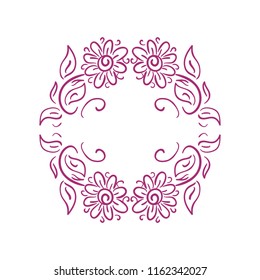 Floral frame. Vector illustration