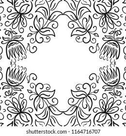 Floral frame. Vector illustration