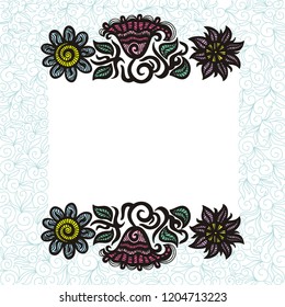 Floral frame. Vector illustration