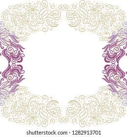 Floral frame. Vector illustration