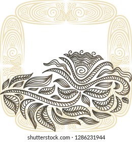 Floral frame. Vector illustration