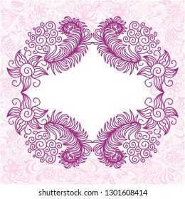 Floral frame. Vector illustration