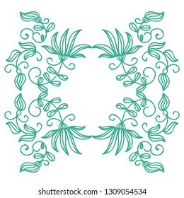 Floral frame. Vector illustration