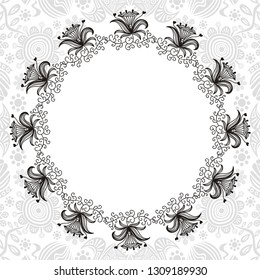 Floral frame. Vector illustration
