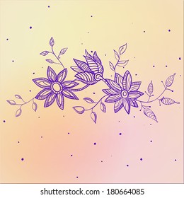 Floral frame. Vector illustration.