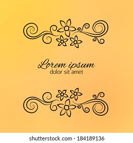 Floral frame. Vector illustration.