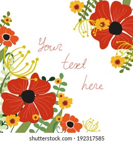Floral frame. Vector illustration. 