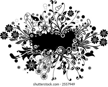 Floral frame, vector illustration