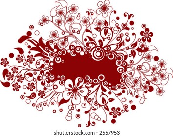 Floral frame, vector illustration