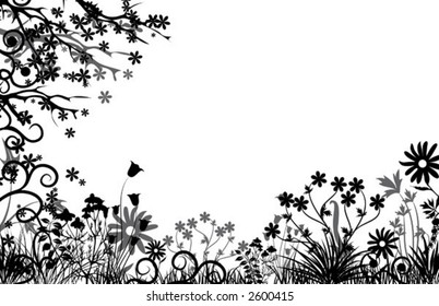 Floral frame, vector illustration