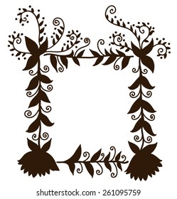 Floral Frame. Vector illustration.