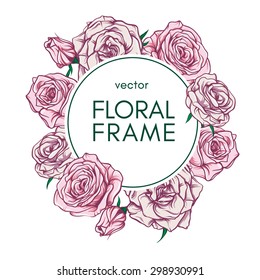 Floral frame. Vector illustration