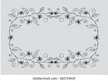  Floral frame. Vector illustration