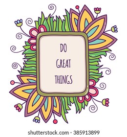 Floral frame. Vector illustration.