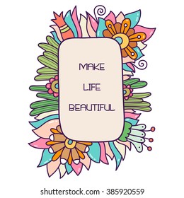 Floral frame. Vector illustration.
