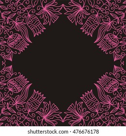 Floral frame. Vector illustration.