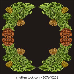 Floral frame. Vector illustration.