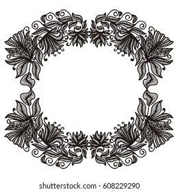 Floral frame. Vector illustration.