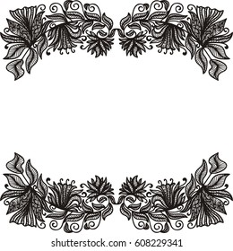 Floral frame. Vector illustration.