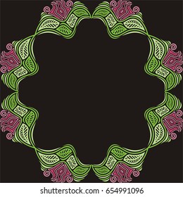Floral frame. Vector illustration.