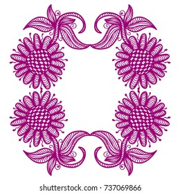 Floral frame. Vector illustration.