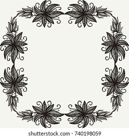 Floral frame. Vector illustration.
