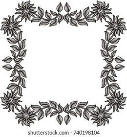 Floral frame. Vector illustration.