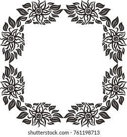 Floral frame. Vector illustration.