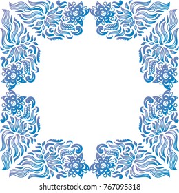 Floral frame. Vector illustration.