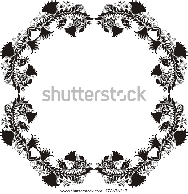 Floral Frame Vector Illustration 스톡 벡터(로열티 프리) 476676247