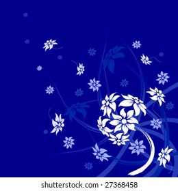 Floral frame. Vector illustration. Abstract flowers.