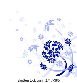 Floral frame. Vector illustration. Abstract flowers.