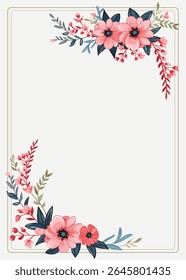 Floral frame vector illustration background 