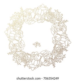Floral frame. Vector illustration. Good for invitations, wedding design, prints for clothes. Easily transform and change colors to your liking.