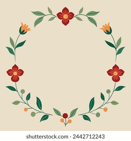 Floral Frame Vector Illustration with minimalistic Detail