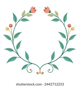 Floral Frame Vector Illustration with minimalistic Detail