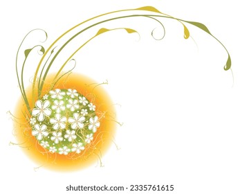 Floral Frame Vector and Illustrator design template and round shape