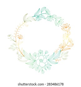 Floral Frame, vector floral wreath ,vector set of vintage floral wreathes
