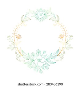 Floral Frame, vector floral wreath ,vector set of vintage floral wreathes