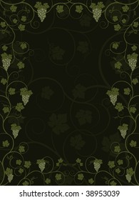 Floral frame with a vine. Vector.