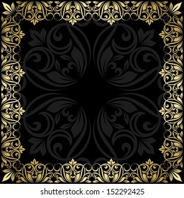 Floral frame. Vintage background.