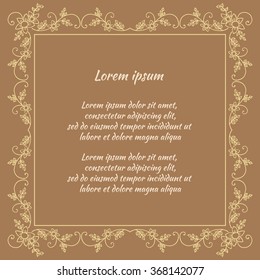 Floral frame. Vintage border made in vector