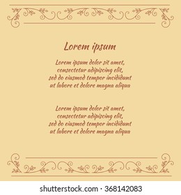 Floral frame. Vintage border made in vector
