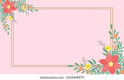 Floral Frame Watercolor Background Template