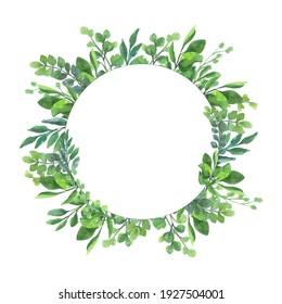 floral frame watercolor vector illustration