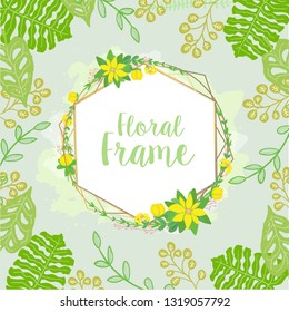  Floral Frame for wedding card vector